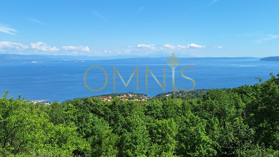 Opatija, Poljane, building plot, 831 m2, sea view